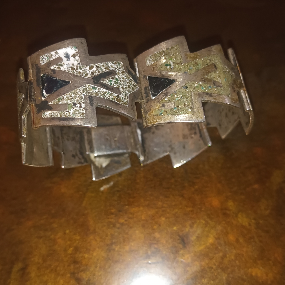 Silver Geometric Bracelet - image 3